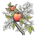 crab apple tree on bicep tattoo design idea