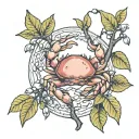 crab apple tree on bicep tattoo design idea