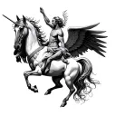 Greek myth featuring Pegasus and plato de spaghettis tattoo design idea