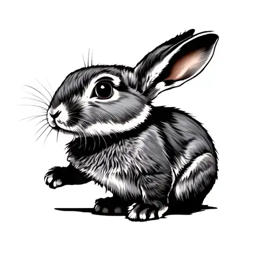 running rabbit tattoo design idea