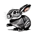 running rabbit tattoo design idea
