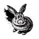 running rabbit tattoo design idea