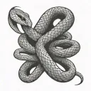 snake wrapped arms around herself tattoo design idea
