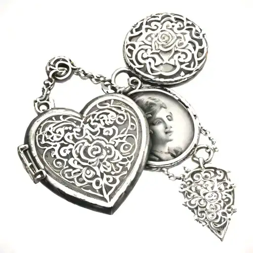 matching tattoos for mom and daughter themed as the locket from the movie Annie tattoo design idea