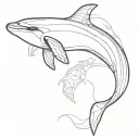 orca jumping tattoo design idea
