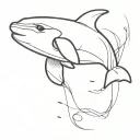 orca jumping tattoo design idea