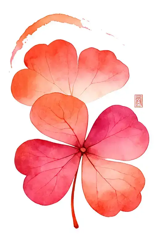 Shamrock within korean tattoo design idea