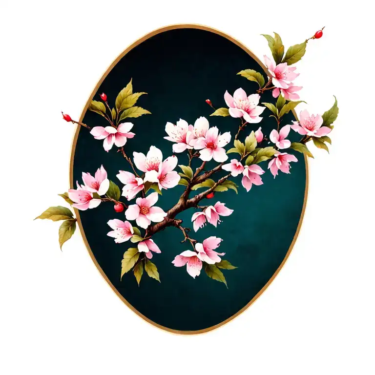 Cherry Blossom branch tattoo design idea