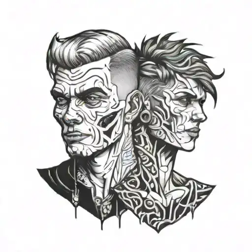 brother bond carter and parker tattoo design idea