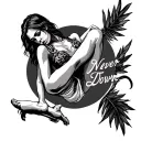 Never Leg Down tattoo design idea