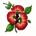 amitomical floral kidney bean tattoo design idea