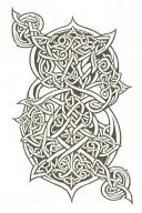 Irish knot design incorporating German runes engraved tattoo design idea