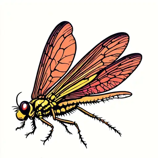 mayfly nmyph tattoo design idea