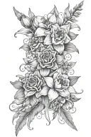 Narcissus,Cosmo,Cosmo,Poppy,Poppy,Gladiolus,water Lilly,carnation tattoo design idea