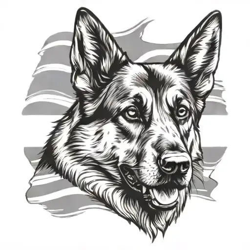 german shepherd dog background german flag mixed tattoo design idea