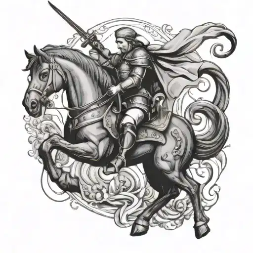 st george and the dragon tattoo design idea