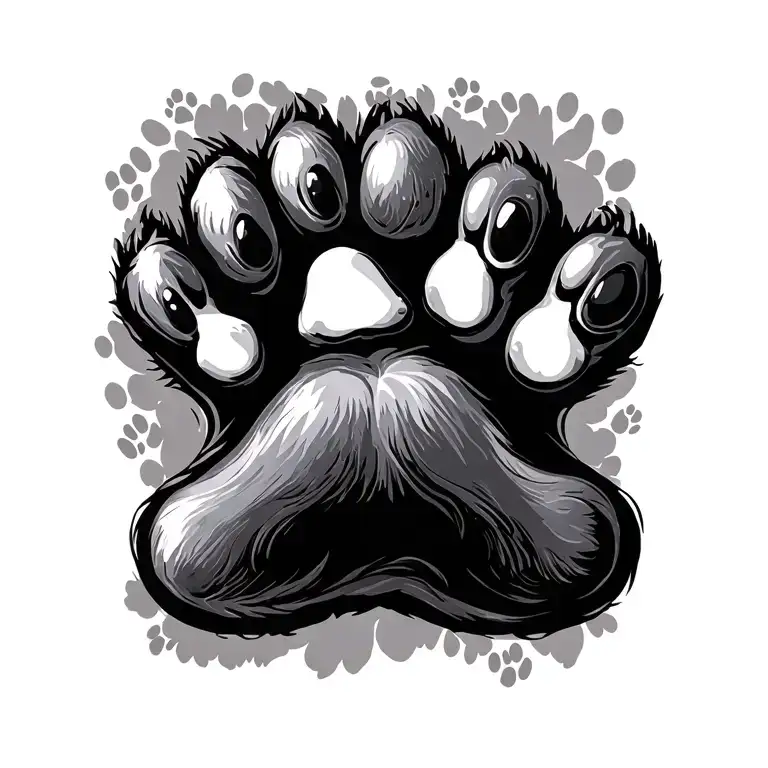 paw prints pet dog tattoo design idea
