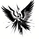 icarus falling angel tattoo design idea