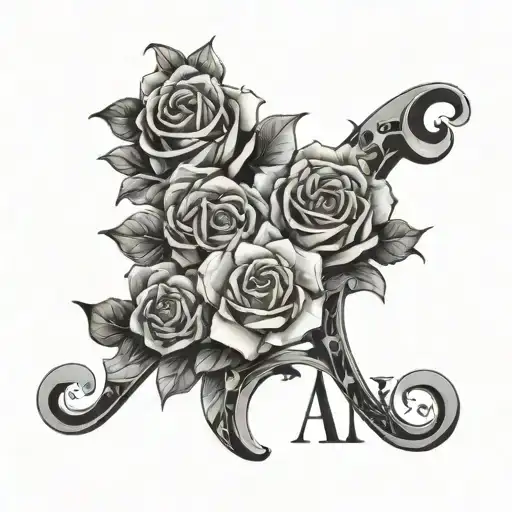 words "ana+zari 4L & 1T tattoo design idea