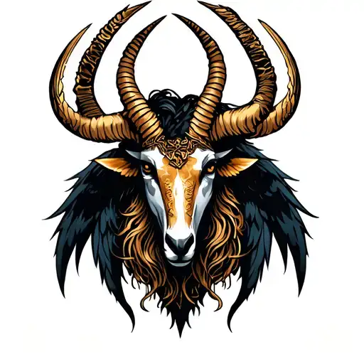 arcangel uriel with capricorn zodiac sign tattoo design idea