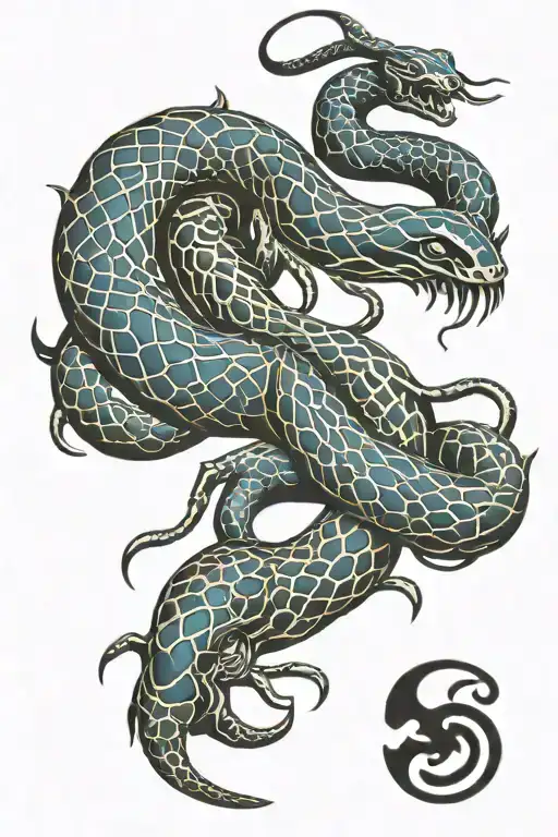 scorpion and snake tattoo design idea