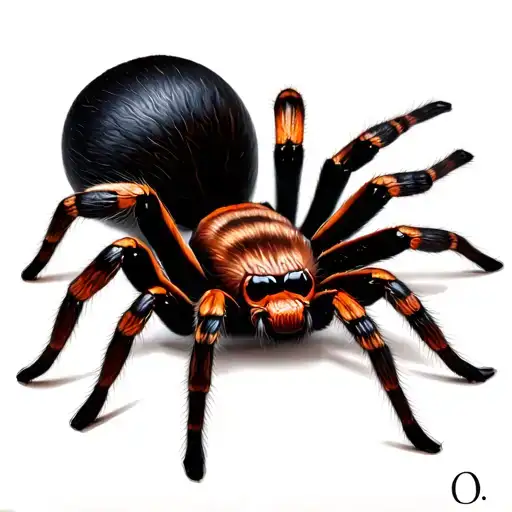 a tarantula tattoo with a 0 on the abdomen tattoo design idea