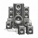 speakers soundsystem tattoo design idea