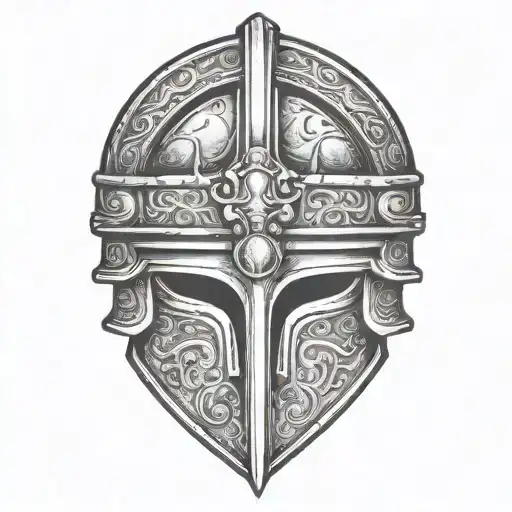 Ancient Roman helmet tattoo design idea