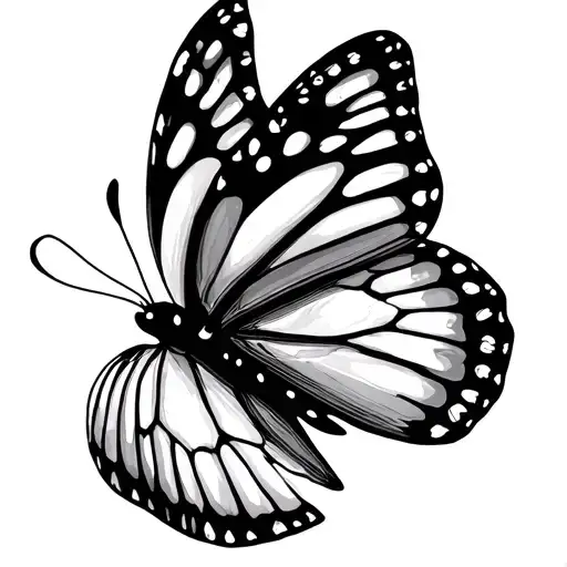 A butterfly with finger print wings. Outline the wings to make it look more finished. add a short quote about family in  tattoo design idea