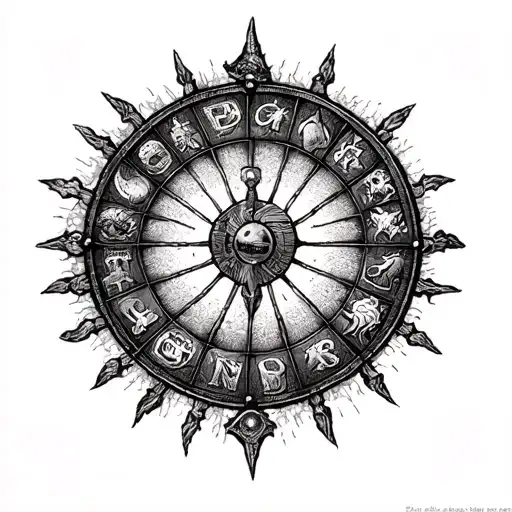 Wheel of Fortune incorporating elements tattoo design idea