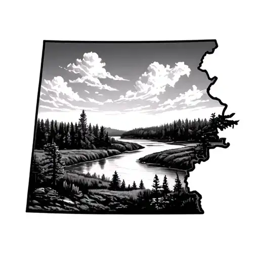 Nebraska state scenery tattoo design idea