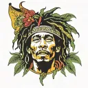 bob marley tattoo design idea