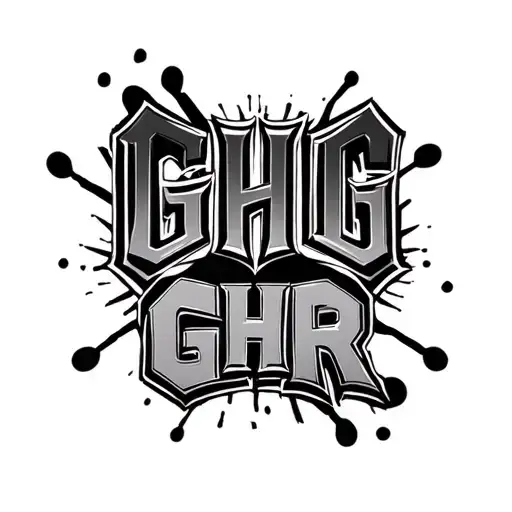 "GHR" thug life tattoo design idea