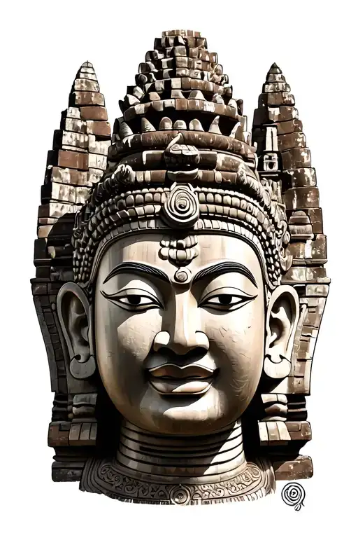 bayon face, naga, angkor watt cambodian style tattoo design idea