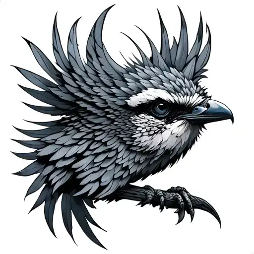 Cyberpunk Quetzal tattoo design idea