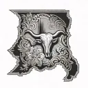 texas longhorns with state outline tattoo tattoo design idea