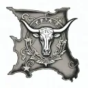 texas longhorns with state outline tattoo tattoo design idea