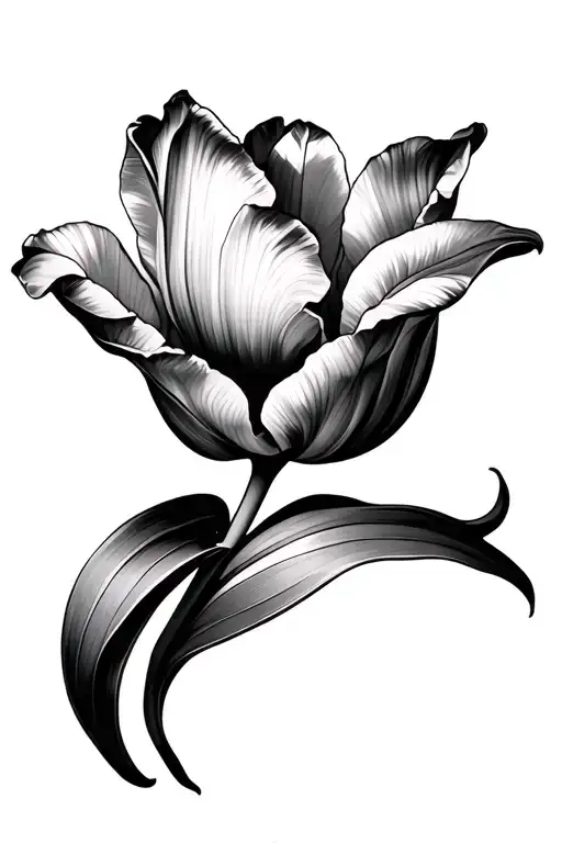 tulip with orquid tattoo design idea