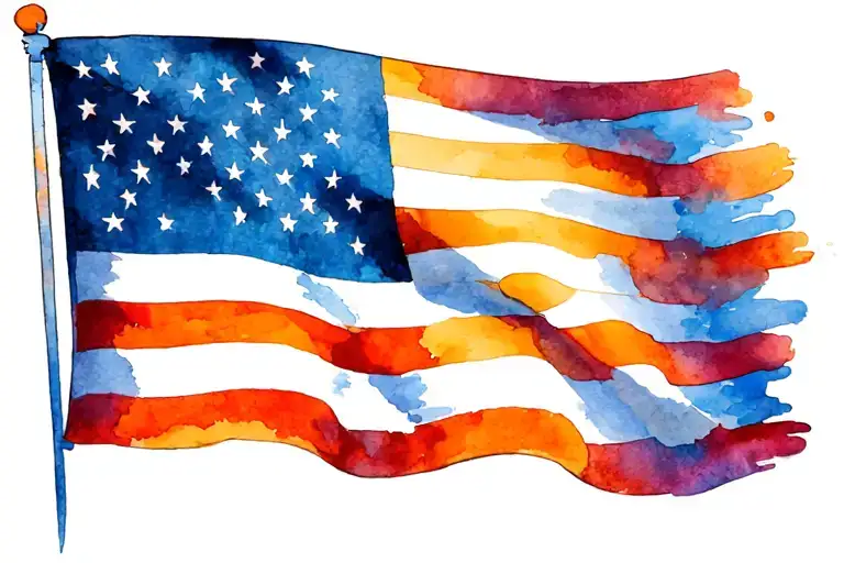 deaf flag waving tattoo design idea