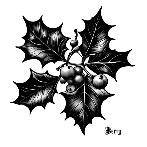 Holly Berry tattoo design idea