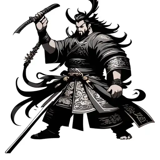shogun anime character tattoo design idea