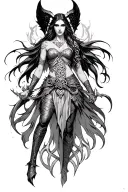the morrigan female celtic warrior neoclassical style tattoo design idea