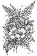 One day at a time with april birth flower tattoo design idea
