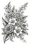 One day at a time with april birth flower tattoo design idea