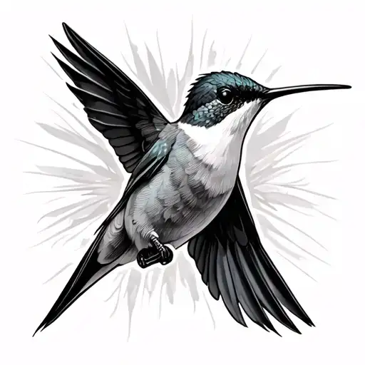 hand sized humming bird facing the left tattoo design idea