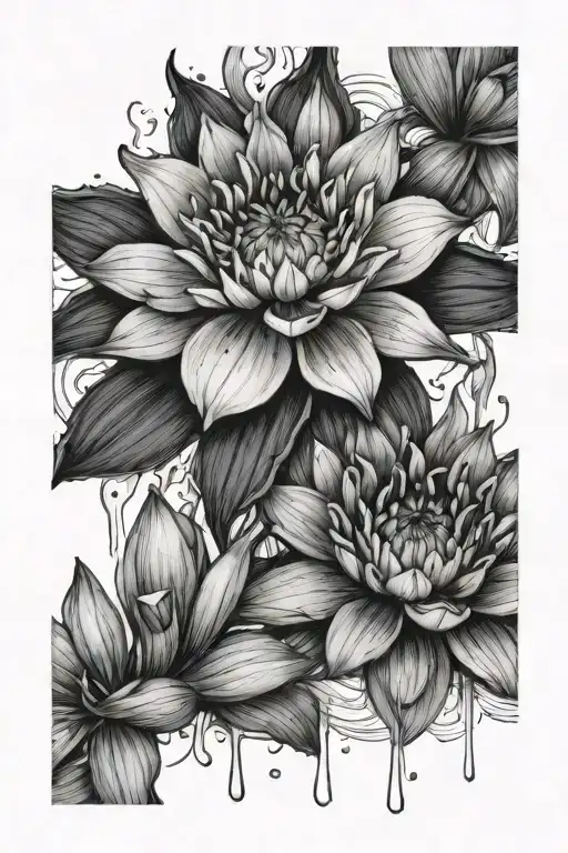 delphiniums and water lily for shoulder tattoo tattoo design idea