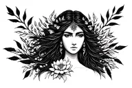 Nature goddess tattoo design idea