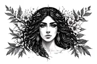 Nature goddess tattoo design idea