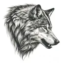 wolf howling tattoo design idea