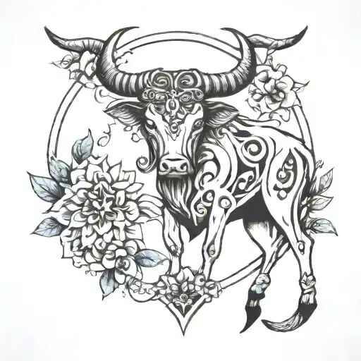 Taurus sternum tattoo design idea